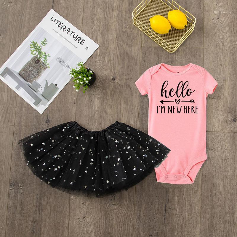 

Hello I'm New Here Newborn Baby Fashion Clothing Sets Toddler Cotton Rompers Skirt Suits Outfits Infant Girl 2pcs Set 0-24M1, R221-sqppkxbk-