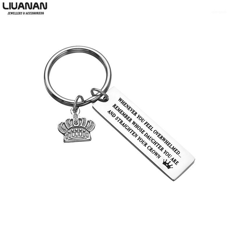 

Daughter Crown Key Chain Ring Set Keychains Gift for Daughter Family Straighten Your Crown Love for Women Key ring1