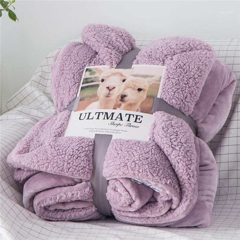 

Double-Layer Thick Cashmere Blanket Winter Warm Single Double Flannel Blanket Student Siesta Velvet Quilt1