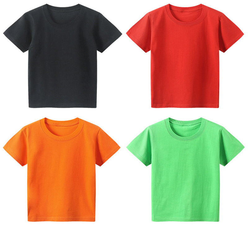 

Solid Colors Kids T-shirts Toddler Boys Short Sleeve Tops Girls Lersure Clothes Teens Boys Casual Outfits Big Kids Cotton T-shirts 06210130, White