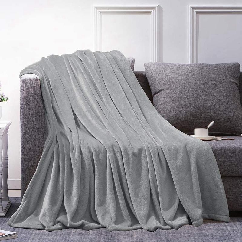 

Fleece Blanket Twin Size Grey Lightweight Soft Cozy Bed Blanket for Couch Microfiber Flannel