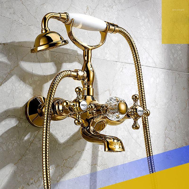 

Contemporary classical landing seated European archaize bath shower bath crock bibcock phone shower set1