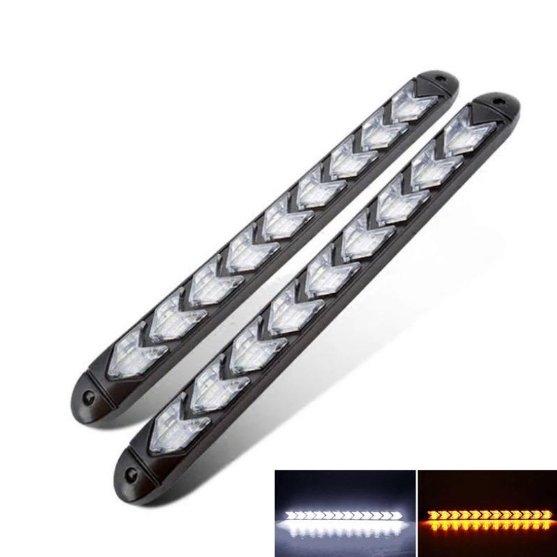 

Hot Waterproof Car LED Switchback Daylight Headlight Lamp Dynamic Brake Turn Signal Running Light BX, As pic