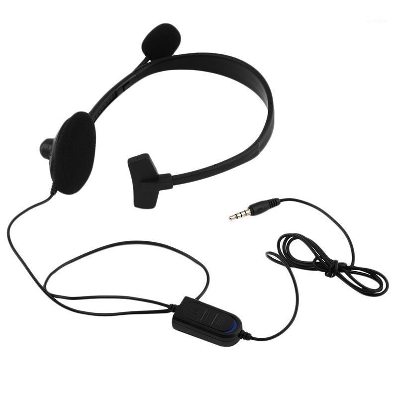 

The New One Ear Wired Earphone Headphones Gaming Headset With Microphone Noise Cancelling For PS4 Single Ear Controller Earphone1, Black