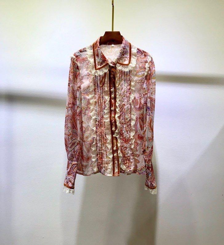 

JK10796 Fashion women' Blouses & Shirts 2020 Runway Luxury European Design party style women' Clothing, As pic