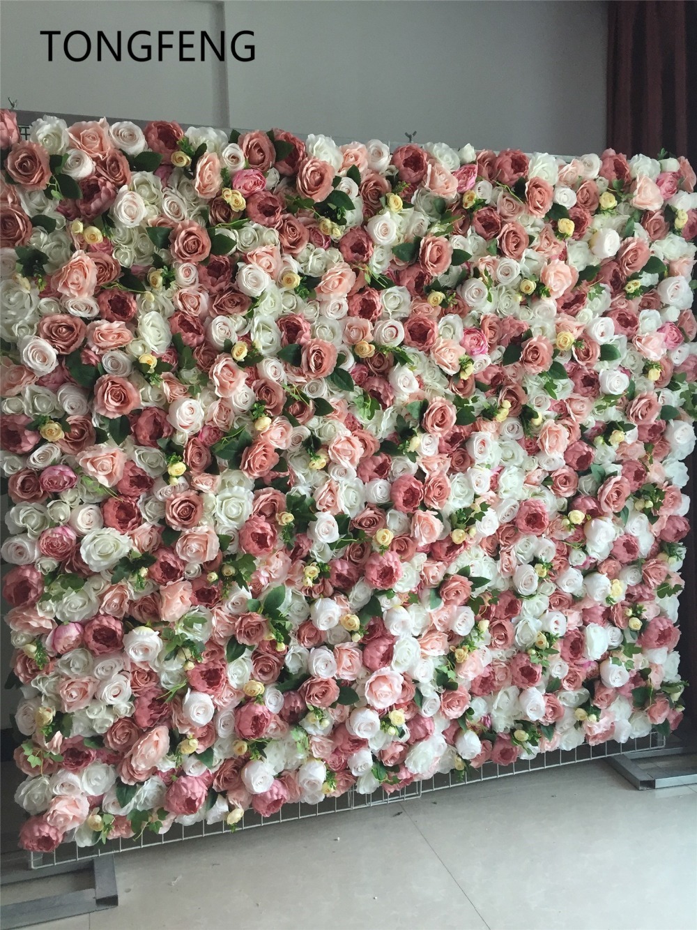 

10pcs/lot Artificial silk rose 3D flower wall panel wedding backdrop decoration flower runner wedding stage decoration TONGFENG T200716, White
