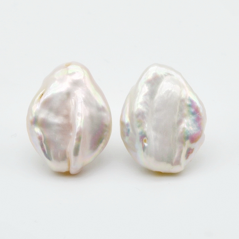 

pearl earrings, oversized pearls, white natural baroque pearls, 925 silver, ladies gift