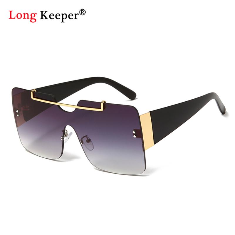 

Vintage Clear Oversized Sunglasses Women Men Fashion Luxury Rimless Eyewear UV400 Large Gradient Pink Shades Oculos Gafas de sol