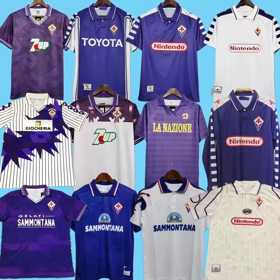 

1998 99 95 96 florences retro football jerseys classic BATISTUTA 9 RUI COSTA vintage maillot de thai quality 1999/2000 92 93 soccer thailand, 98/99 home