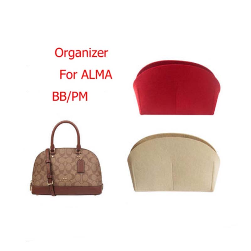 

For Alma BB bag Insert Organizer Makeup Small Handbag Organize Inner Purse Portable Cosmetic bing Shell bag organizer Christmas, Khaki