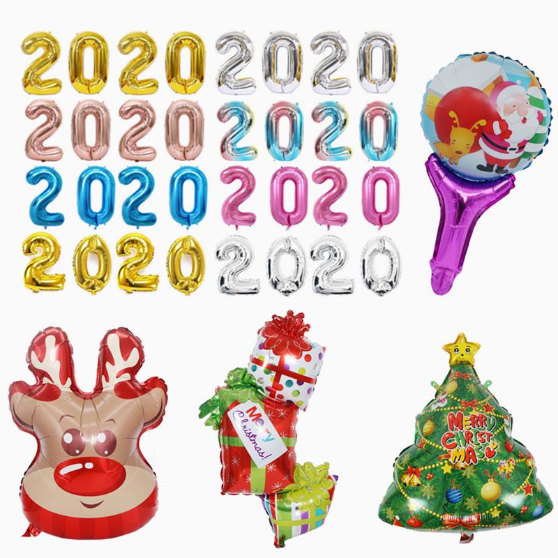 

Merry Christmas Ornaments Balloons Santa Clause Foil Balloon Christmas Decorations for Home 2020 Navidad Xmas Gift New Year 2021