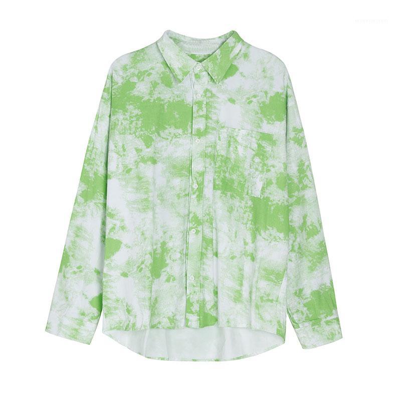 

Korea Men Shirt Loose Long Sleeve Cotton Batik Shirts Fashion Street Hip Hop Male Clothing Blue Green Yellow Camisa Button Down1