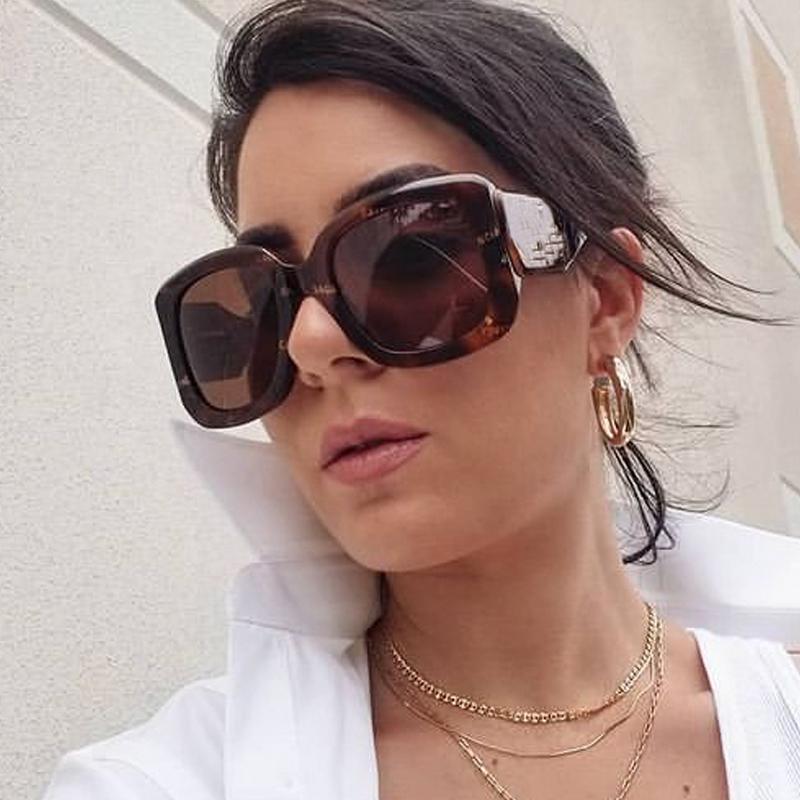 

Unique Thick Frame Square Leopard Purple Gradient Sunglasses For Women 2021 Vintage Wide Leg Uv400 Eyewear Green