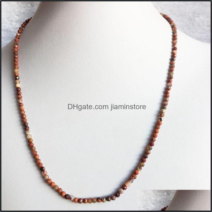 

Chains M Faceted Red Blood Brecciated Jasper Necklace Shiny Natural Stone Chain Chocker Beaded Mother Daughter Drop Delivery 2021 Necklaces