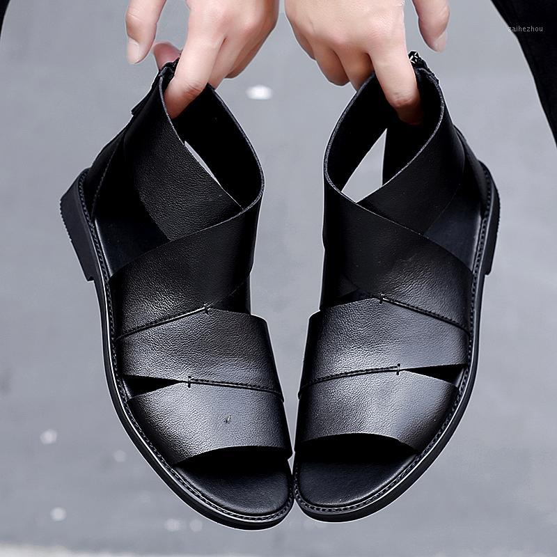 

sandles sandale sandalias homme sandalsslippers sandali sandalle verano sandals-men masculino de da sandals leather safety para1, Black