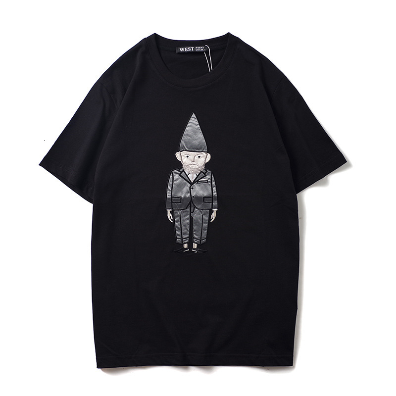 

2021 New Male Luxury Embroidered Mafia Old Hip Shirt Skateboard Parkour Street Cotton T-shirts Top N363 8VWI, Black