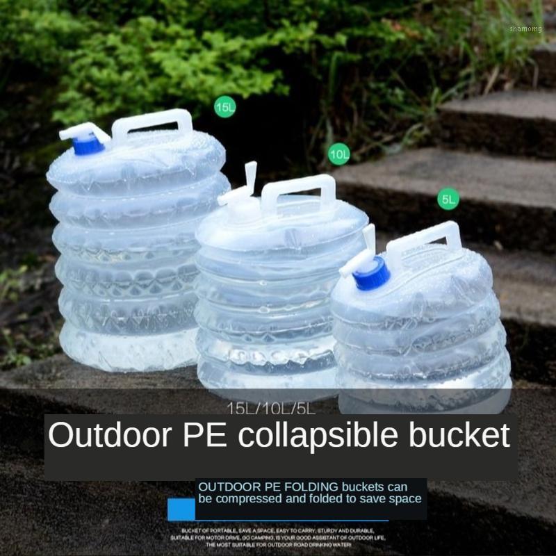 

Outdoor Water Bucket Folding Water Bag Foldable PE Bottle Container for Camping Hiking Picnic BBQ with Faucet1, 3l