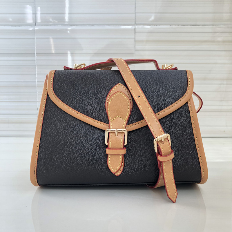 

2020 Designer new messenger bag lady L shoulder bag handbag designer luxury fashion Paris old flower bag factory sales free shipping, Brown flower