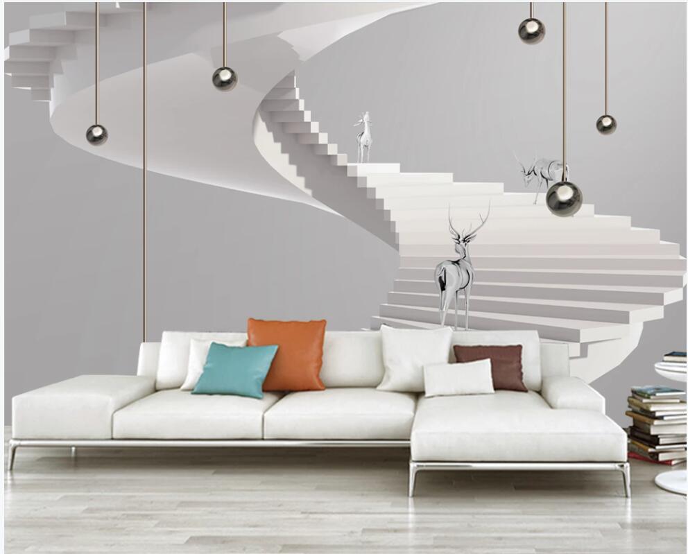 

3d wallpaper custom photo mural Creative Step Elk 3D Space home decor 3d wall murals wallpaper for walls 3 d in the living room, Non-woven wallpaper