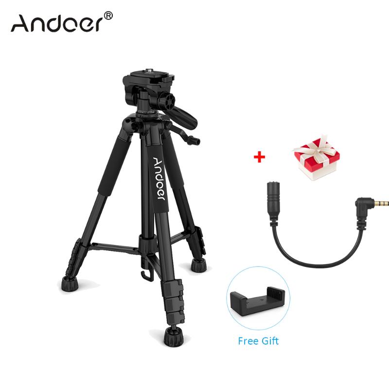 

AndoerT-663N Travel Lightweight Camera Tripod for Photography Video Shooting Support DSLR SLR Camcorder with Carry Bag Clamp