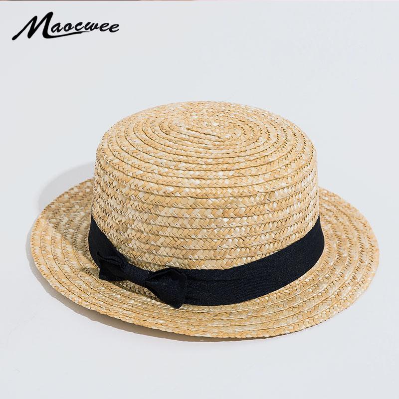 

Wide Brim Hats Lovely Women Summer Sun Straw With Ribbons Bow Beach Hat Cap For Teenage Girl Vacation Trilby 2021
