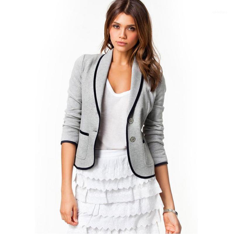 

Joineles Solid Plus Size 6XL Women Casual Tops Autumn Lapel Rolled Sleeves Short Pockets Single Breasted Slim Jackets1, Black