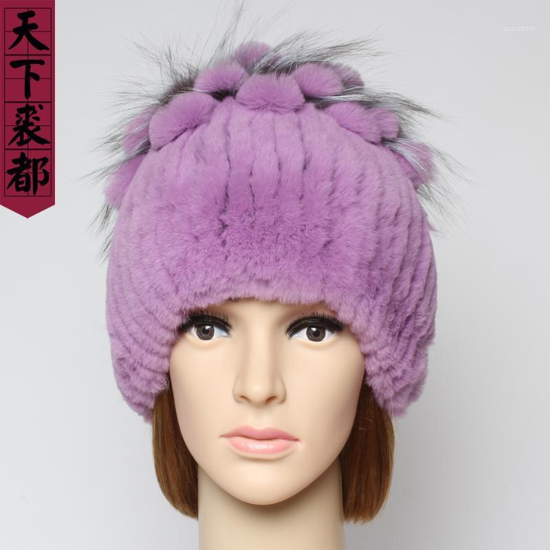 

2020 Russia Women 100%Real Rex Fur Hat Lady Soft Warm Genuine Rex Fur Beanies Brand Fashion Luxury Real Hats1, Color 14