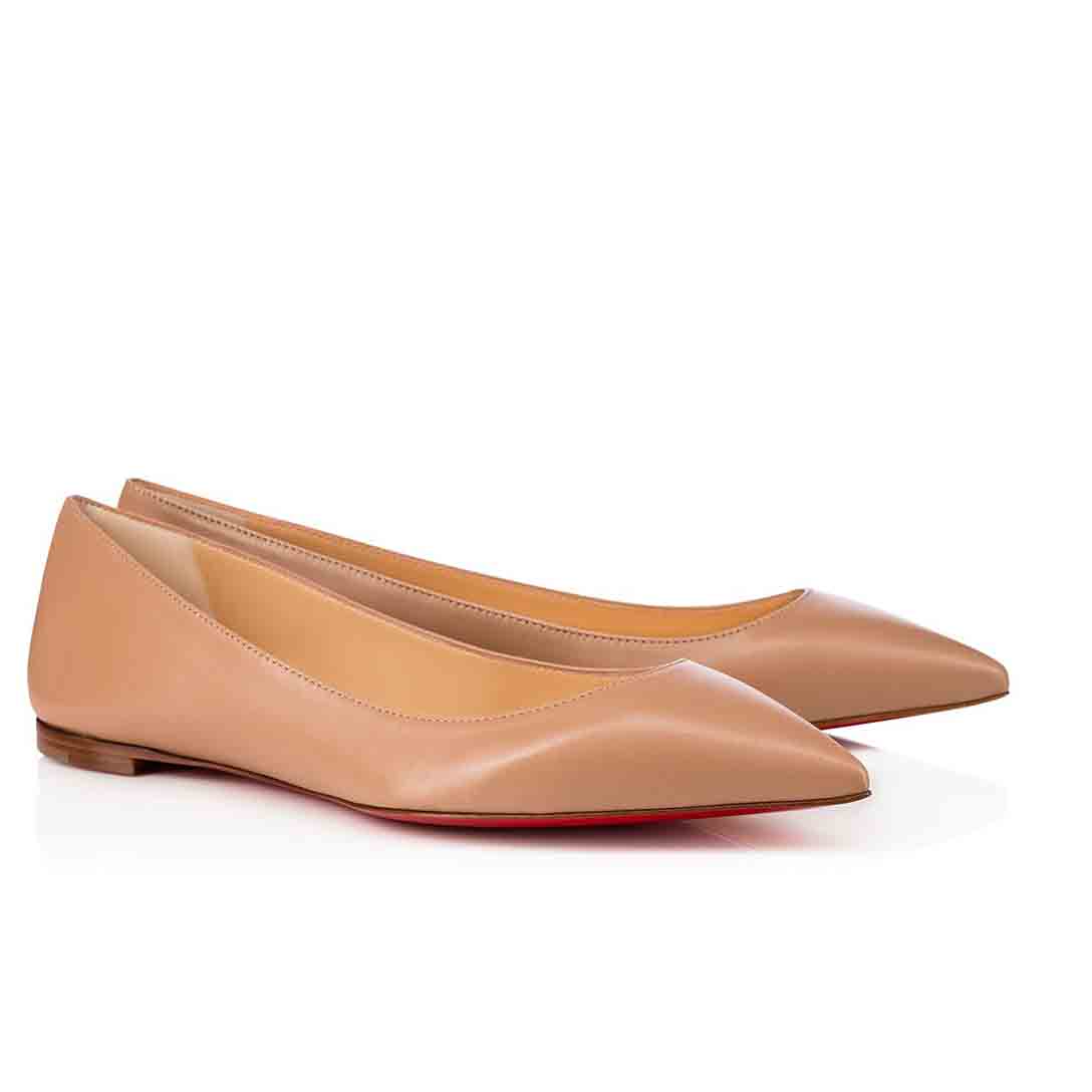 

High Quality Flats For Women Pointed Toe Spikes Ballet Shoes Sexy Ladies Red Bottom Flat Spiked Women Luxurious Brand Dress Party With Boxes