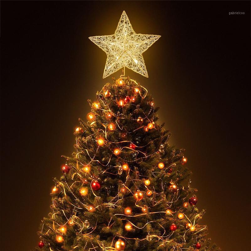 

NICEXMAS Christmas Tree Top LED Light Star Xmas Tree Gold Star Topper Decoration Battery Operated Treetop Ornament New Arrival1