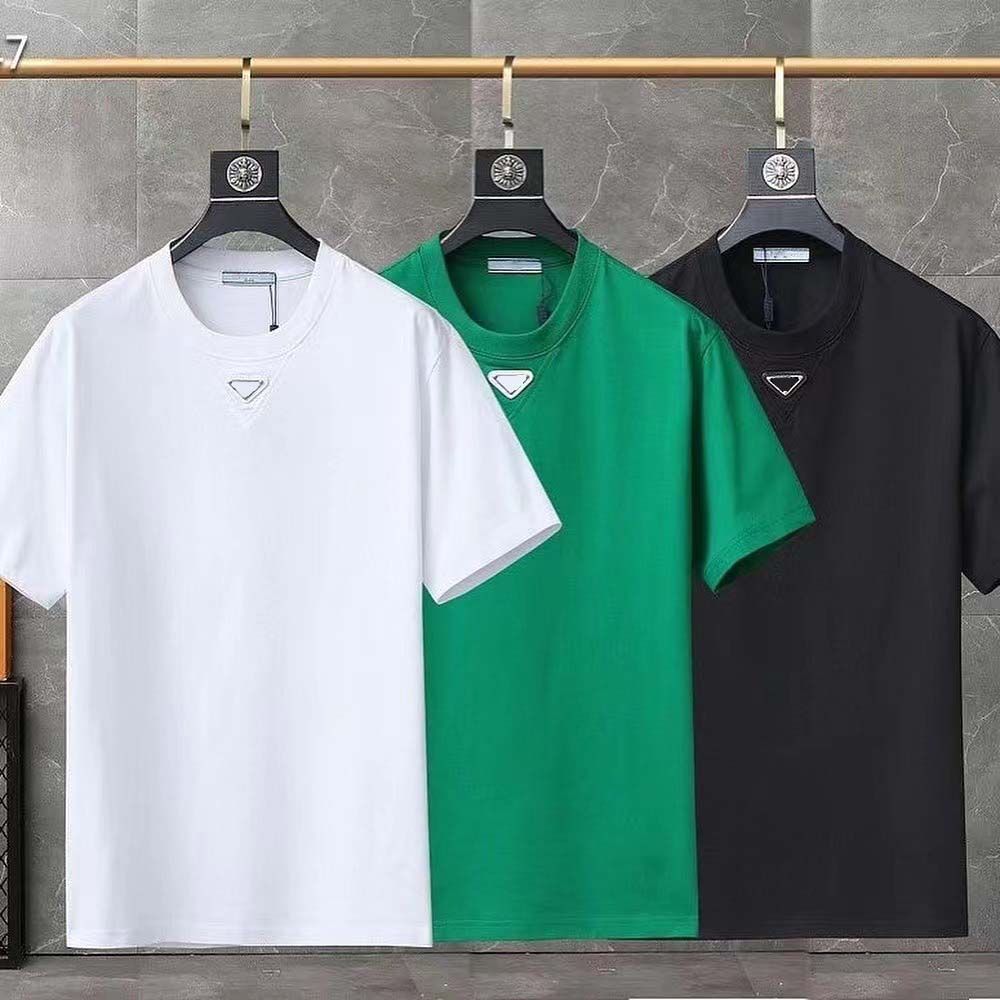

Designer PRAD t shirt New Classic Triangle Logo Short Sleeve P Home Latest Hollow Long Fabric Chest Pocket Design, Customize