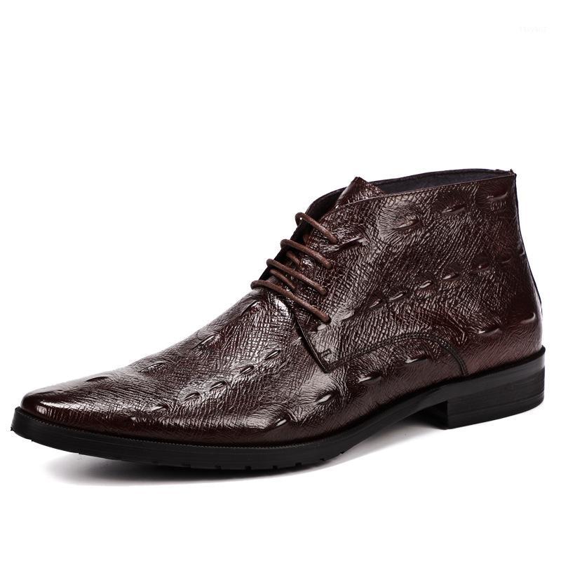 

Men Ankle Boots Genuine Leather Man Winter Autumn Shoes Footwear Med Heel Slip On Black Wine Red Large Sizes 2020 New Fashion1