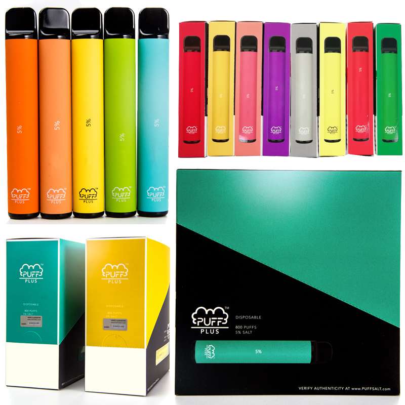 

Puff Bar Plus Disposable Vape Pen E Cigarettes 3.2ml Pod 550mAh Battery 800puffs Puff Plus Empty Device Pod Starter Kit