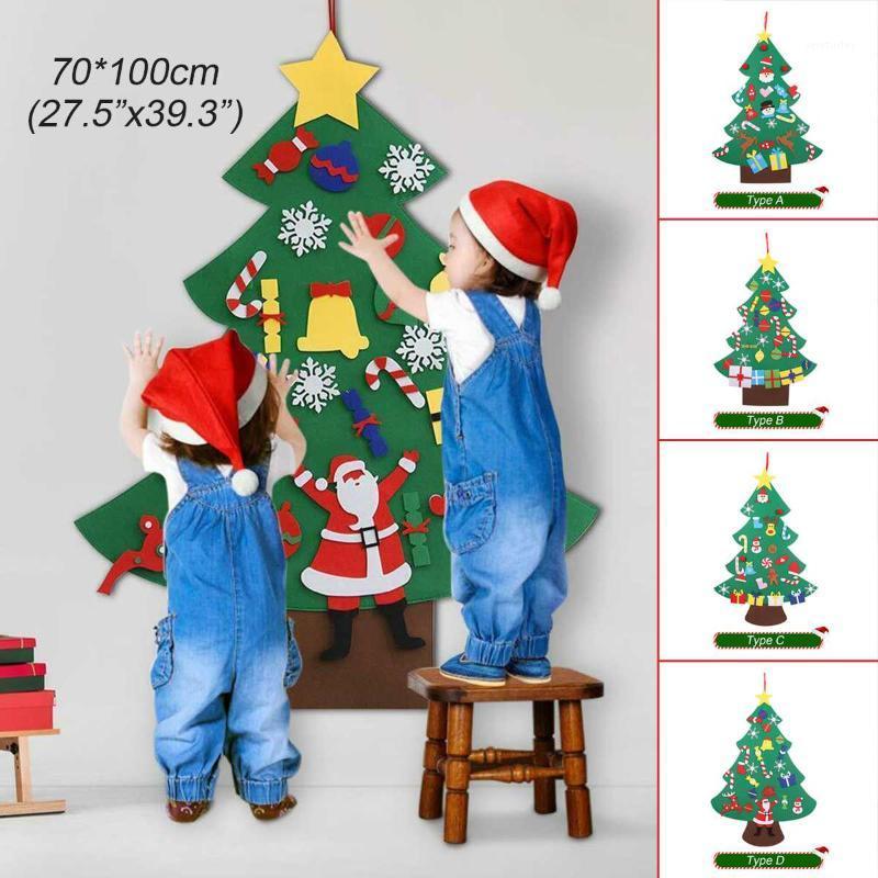 

DIY Felt Christmas Tree New Year'S Door Wall Hanging Ornaments Artificial Tree Kids Toys Christmas Decoration For Home Party1