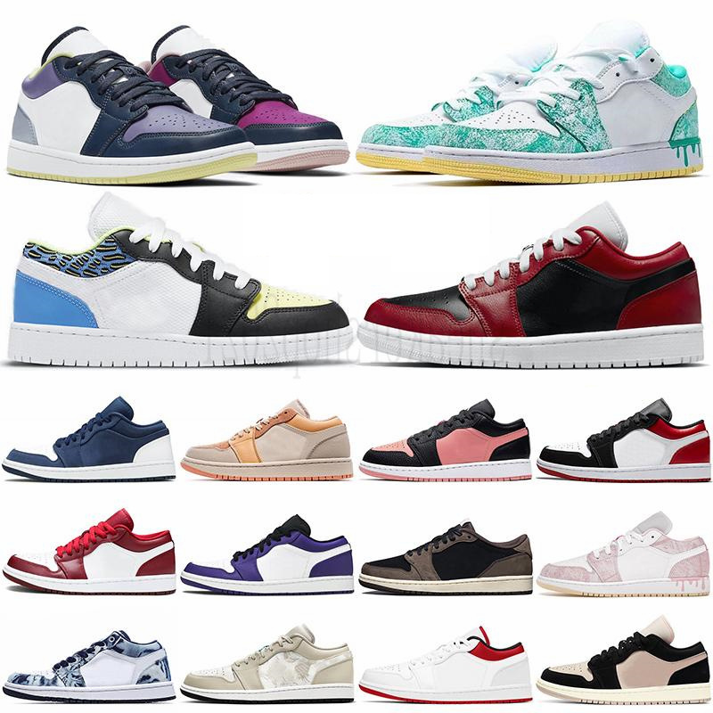 

Top quality Jumpman 1 low Mens Basketball shoes Chicago black cyber shattered backboard shadow UNC 1s cactus jack bred retro smoke grey Men Women trainers Sneakers
