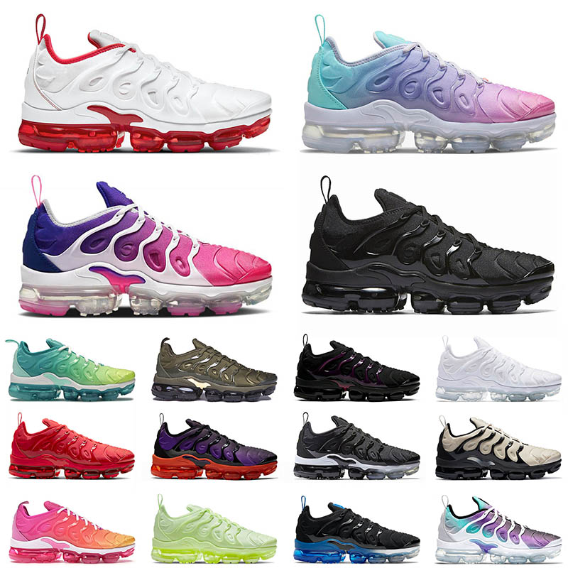 

Top Quality 2021 Tn Plus SIZE 13 Sport Running Shoes White Red Pastel Pink Purple Gradient Triple Black Off Mens Women Trainers 36-47, D15 aurora green 36-47