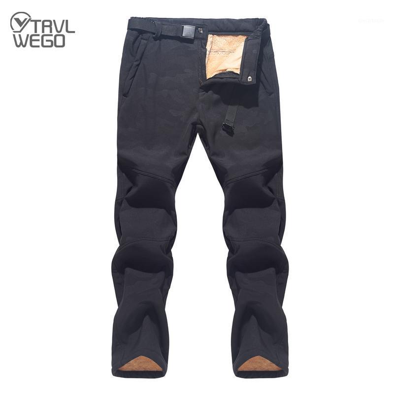

Winter Men Women Pants Sports Hiking Camping Fleece Water Resistant Cycling Very Warm Thickening Trousers1 Outdoor, Black