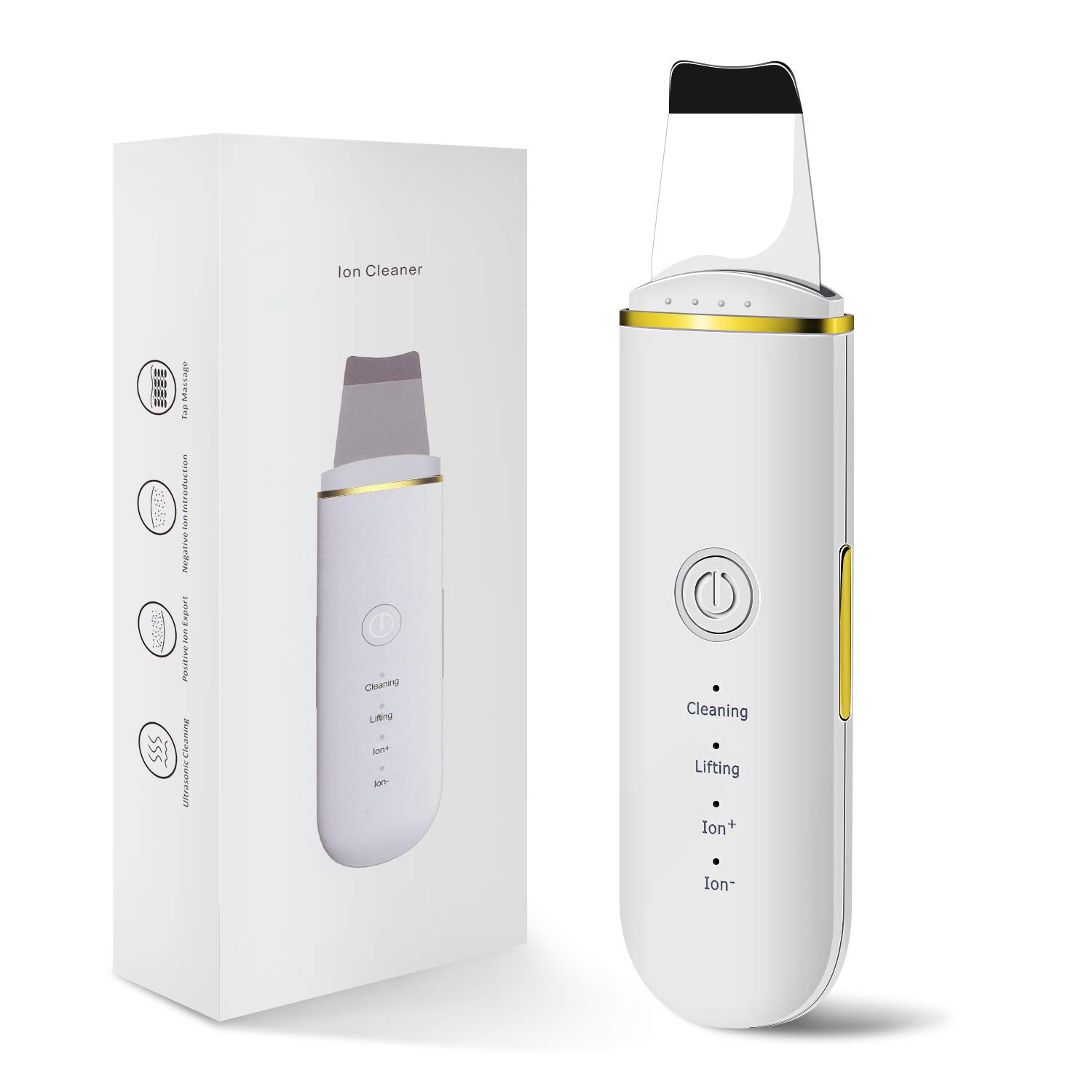 

Hot Skin Scrubber Skin Spatula Blackhead Remover Pore Cleaner with 4 Modes Facial Scrubber Spatula Comedones Extractor for Facial