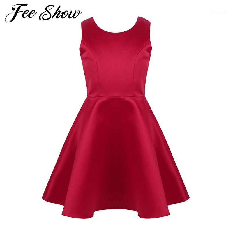 

Red Christmas Kids Girls Bowknot Design backless Flower Girl Dress Princess Pageant Wedding Bridesmaid Birthday Party Dress1, Pink