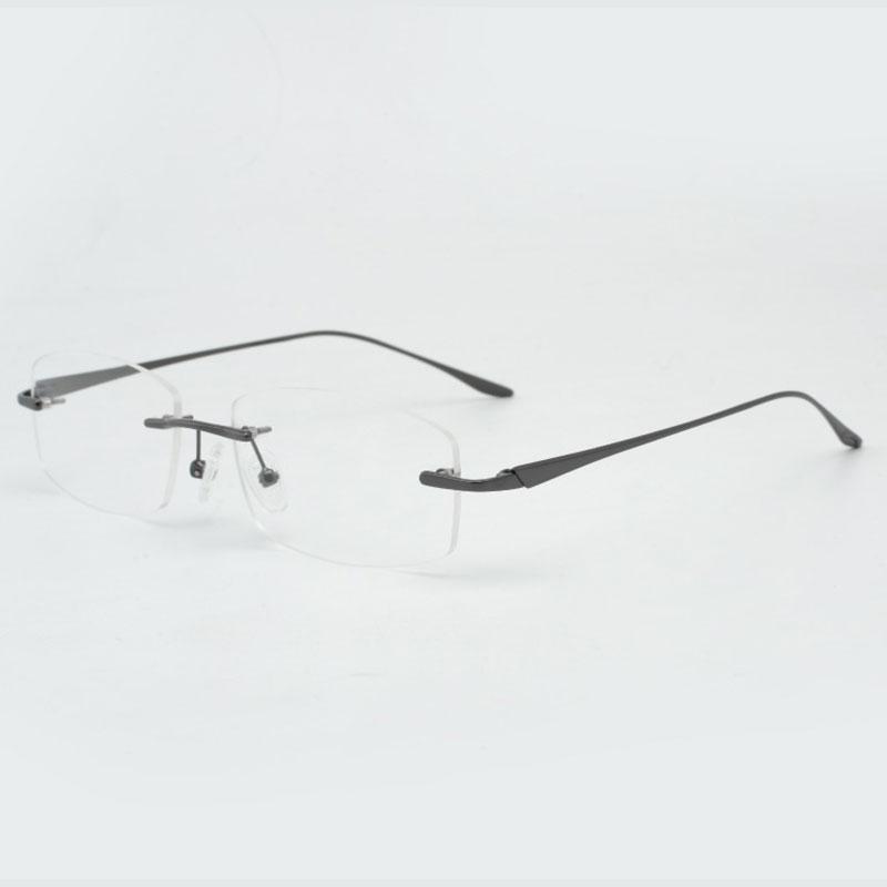 

New Arrival Rimless Metal Frame Glasses For Male Business Style Casual Thin Temple Legs Myopia Spectacles