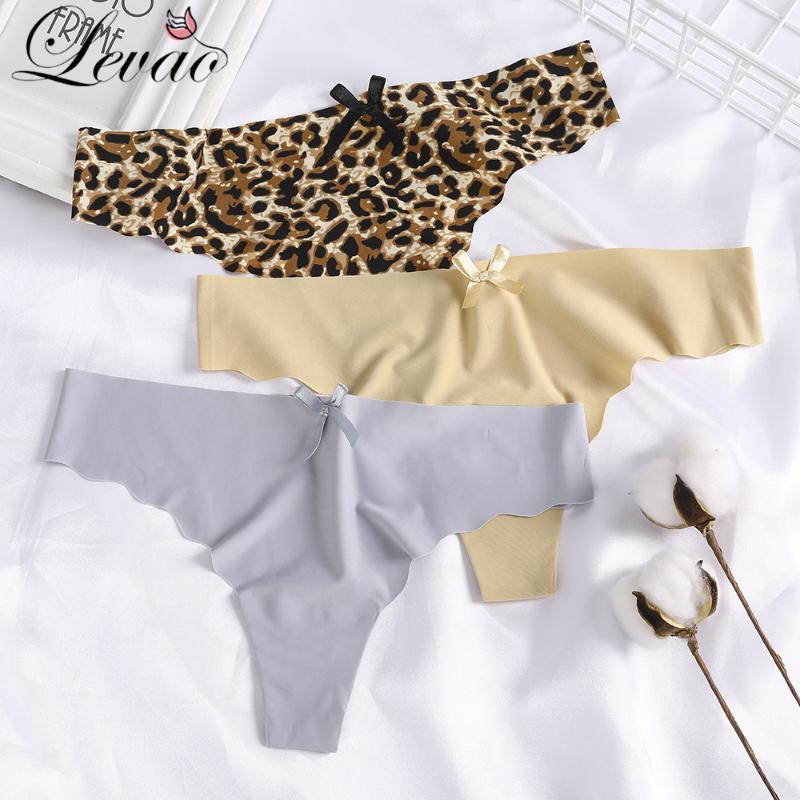 

LEVAO Women Leopard Sexy Women Seamless Panties Briefs Tempting Thongs Lingerie Low-rise Underwear Underpants Female Intimates, Beige