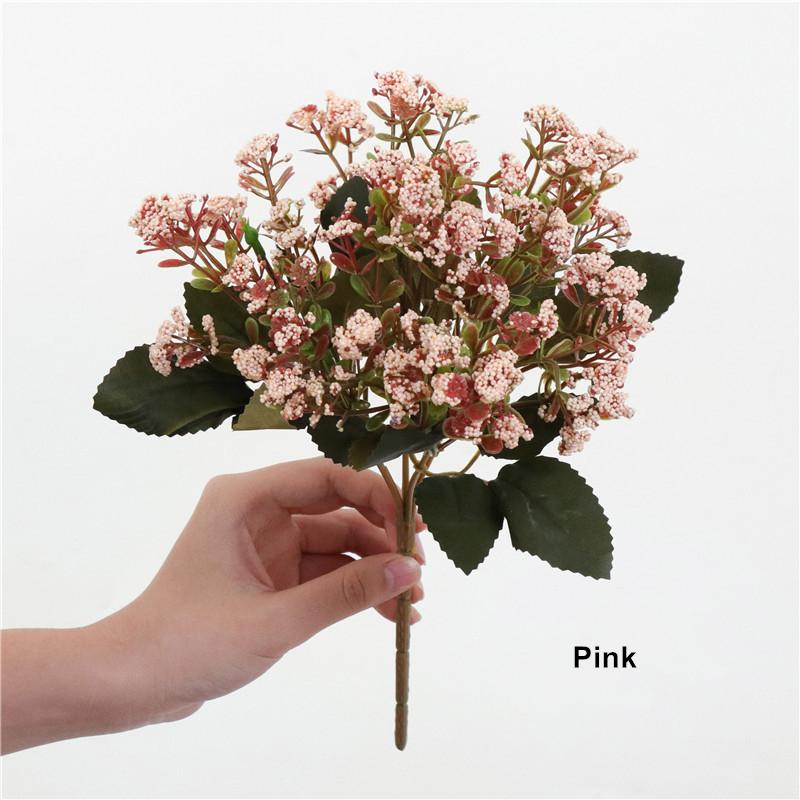 

8 Styles Artificial Decorations Fake flowers Gypsophila Eucalyptus With Green Leaves Rose Flores For Home Wedding Decoration, Small eucalyptus