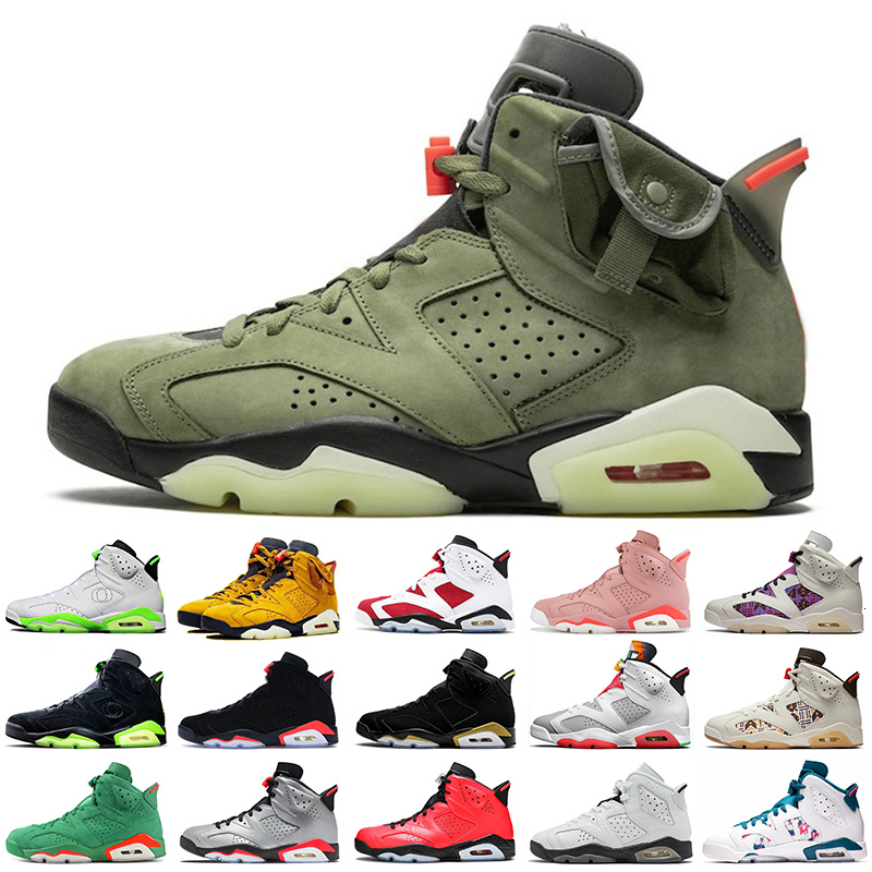 

Top Qaulity Jumpman Travis Scotts 6 Mens Trainers Shoes 6s Hare 6 Womens Sneakers Millennial Pink Carmine DMP Infrared trainers, Shipping
