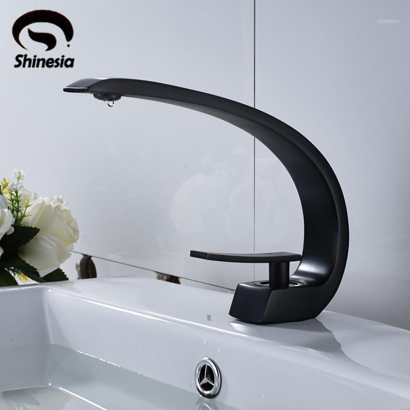 

Shinesia New Style Solid Brass Bathroom Sink Faucet Single Handle Hot and Cold Water Mixer Tap Deck Mounted1