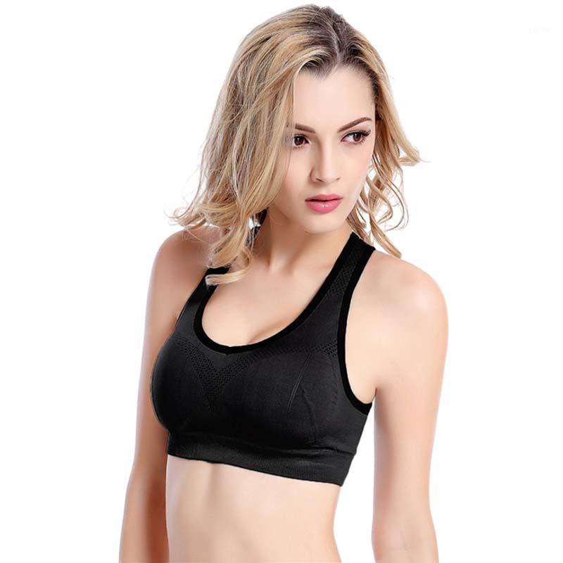 

Women Fitness Sport Bras Gym Training Padded Yoga Tank Top Breathable Lingerie Shockproof Underwear Running Quick Dry Female XL1, Black