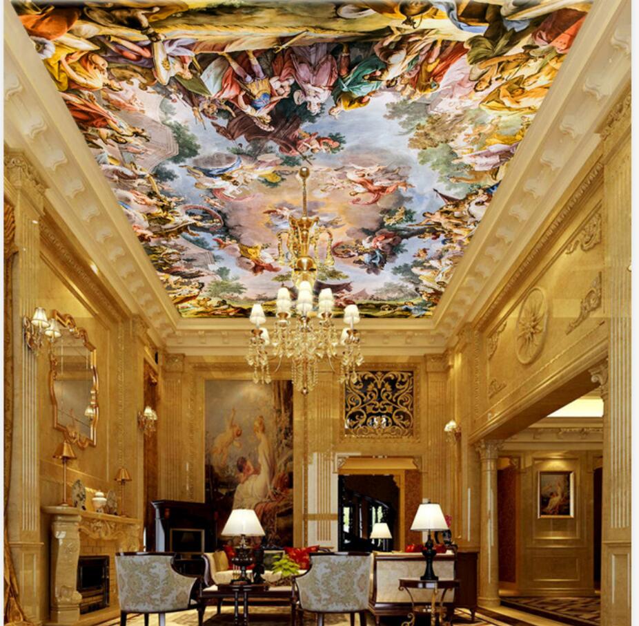 

Photo angel ceilings 3d ceiling murals wallpaper 3d murals wallpaper for living room, Gold