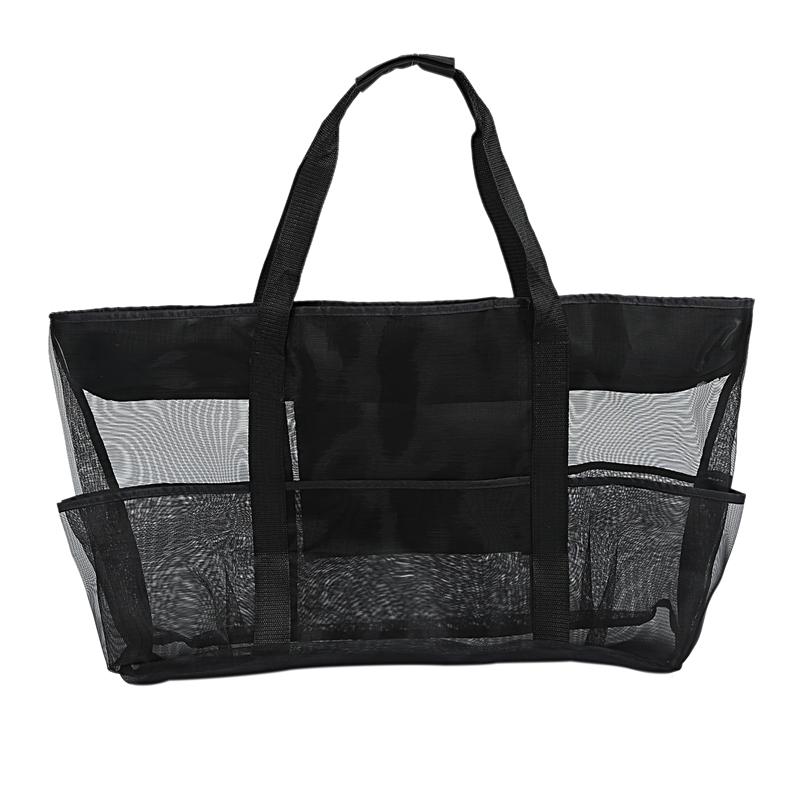 

XXL Mesh Beach Bag Family Mesh Beach Bag for Sand Toys, Extra Large Family Tote, Black