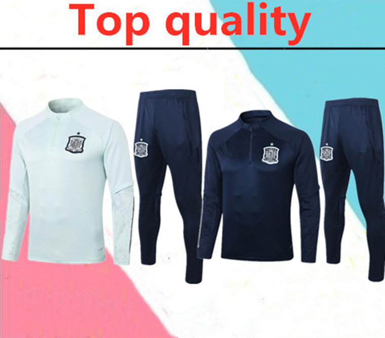 

2020 2021 Spain adult ISCO soccer Tracksuit camiseta espaÃ±a 2020 Morata A.INIESTA FABREGAS RAMOS DIEGO ISCO Football Training suit, Black