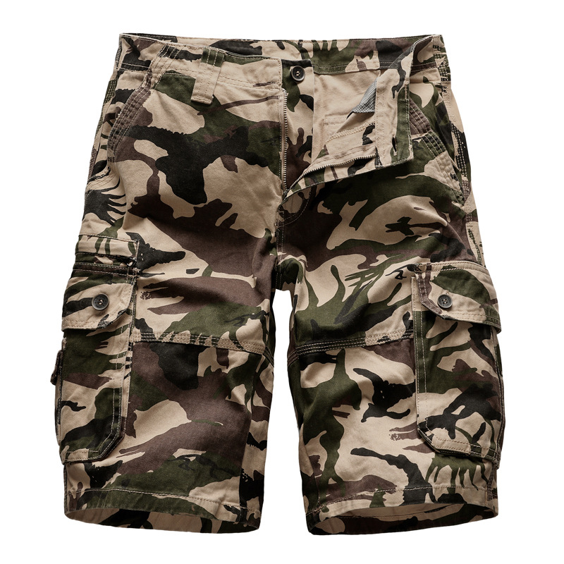

Camouflage Camo Cargo Shorts Men 2020 Summer Casual Shorts Male Loose Work Shorts Man Military Short Pants Plus Size, Beige