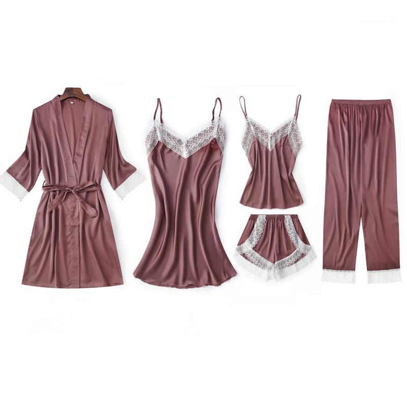 

Pajamas Set For Women Lace Spaghetti Strap Top and Shorts Sets Silk Sleepwear Satin Pajama Suit Nightwear Summer Sexy Nighty1, Sky blue