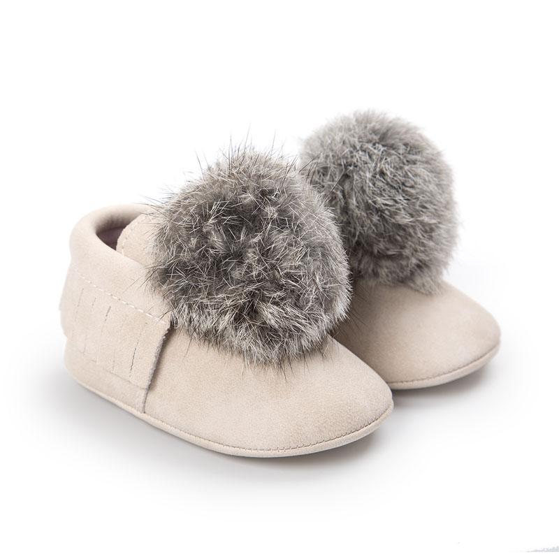 

Winter Cute Lovely Infant Baby Girls Keep Warm Toddler Pre-walkers Princess Style Hair Ball Crib First Walkers Shoes, No 2